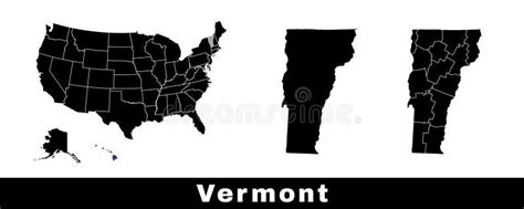 Vermont State Map Usa Set Of Vermont Maps With Outline Border