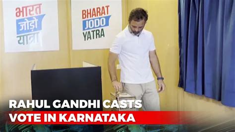 Congress President Polls Rahul Gandhi Vote In Karnataka Youtube