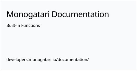 Built In Functions Monogatari Documentation