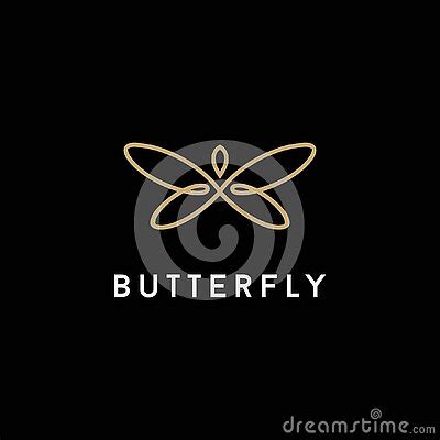 Minimalist Elegant Butterfly Dragonfly Wings Logo Design With Line Art