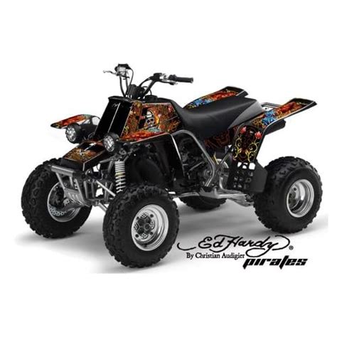 Ed Hardy Amr Racing Yamaha Banshee 350 Atv Quad Graphic Kit Pirates Orange