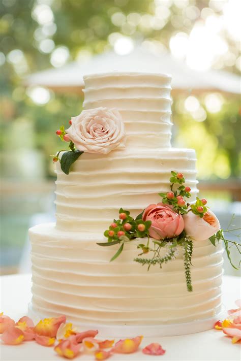 Classic, Simple Rough-Frosted Wedding Cake