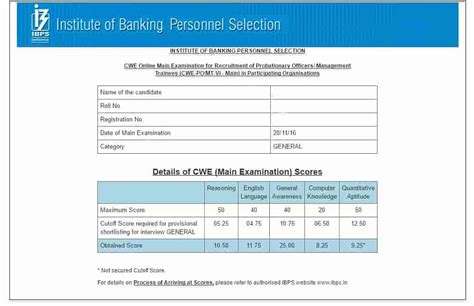 My Rrb Po Scorecard Prelims Mains Final Scorecard Sbi Ibps Hot Sex