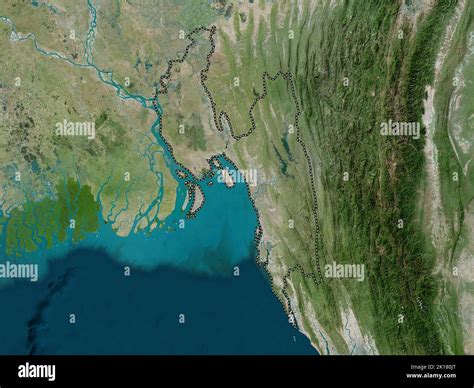 Chittagong Division Of Bangladesh High Resolution Satellite Map Stock