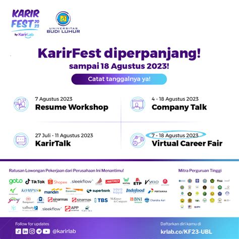 Karirfest Diperpanjang Budi Luhur Career Center