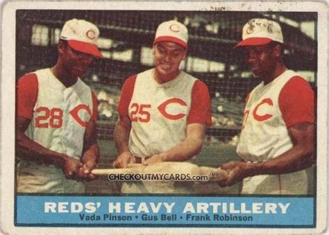 Reds Heavy Hitting Outfield Vada Pinson Gus Bell Frank Robinson