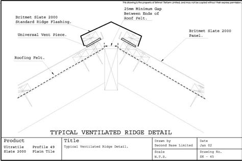 Technical Drawings For Britmet Ultratile Roofing Tiles