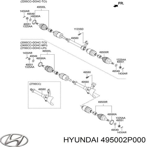 495002P000 Hyundai Kia árbol de transmisión delantero izquierdo