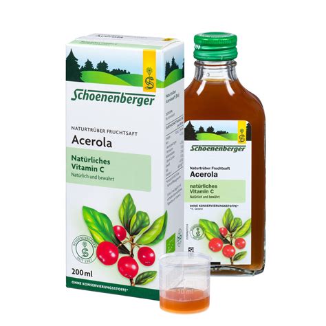 Schoenenberger Acerola naturtrüber Fruchtsaft 200 ml shop apotheke