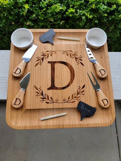 Charcuterie board with drawer and utensils. Personalized. | Etsy