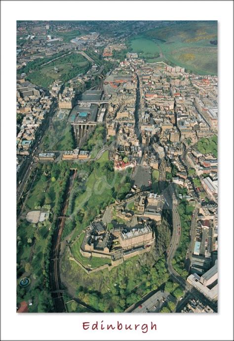 Edinburgh Castle And Royal Mile From Air Edinburgh Postcard V Std Cb