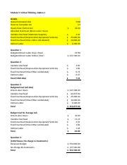 Module 5 Option 1 Xlsx Module 5 Critical Thinking Option 1 Details