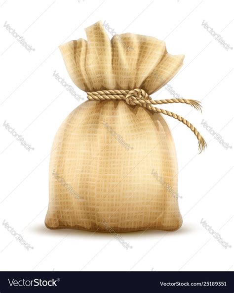 Full Sack Tied With Rope Knot Royalty Free Vector Image