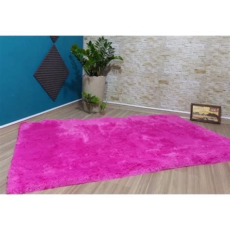 Tapete Peludo Felpudo Sala Quarto Shaggy Luxo X Pink Submarino