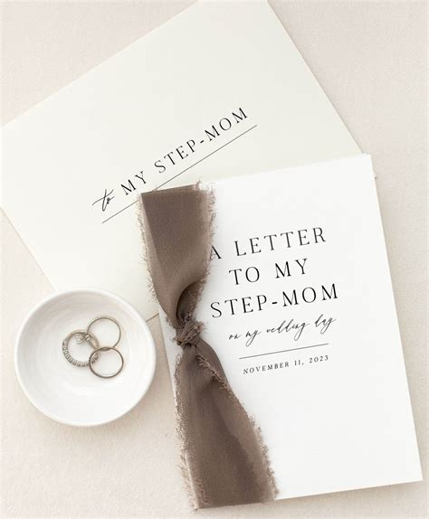 Personalized To My Step Mom Cotton Paper Card Wedding Card Step Mom