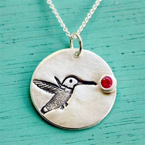 Hummingbird Necklace Sterling Silver Bird Necklace Bird Etsy