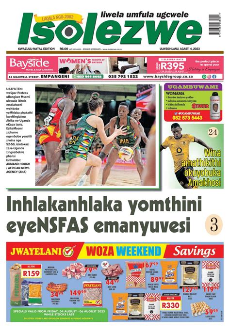 Isolezwe August 04 2023 Newspaper Get Your Digital Subscription