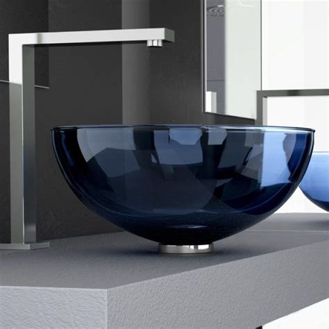 Aufsatzwaschbecken Rund Aus Muranoglas Modern Laguna Blue Glass