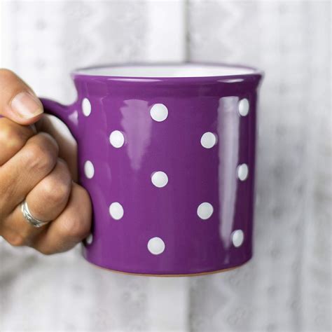 City To Cottage Purple And White Polka Dot Spotty Designer