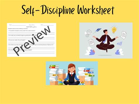 Self Discipline Worksheet Etsy Australia