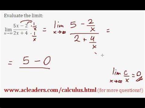 LIMITS Evaluating The Limit Of An Expression As X Approaches