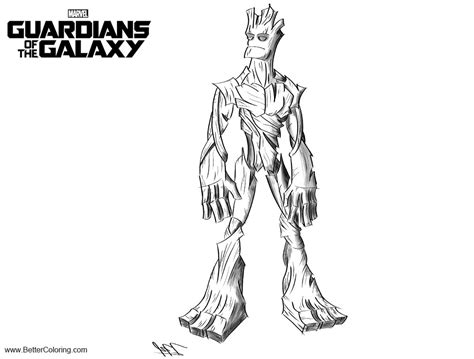 Guardians Of The Galaxy Coloring Pages Energy Groot Free Printable