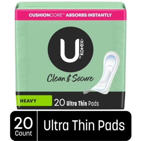 U By Kotex Security Ultra Thin Heavy Pads 20 Ct King Soopers