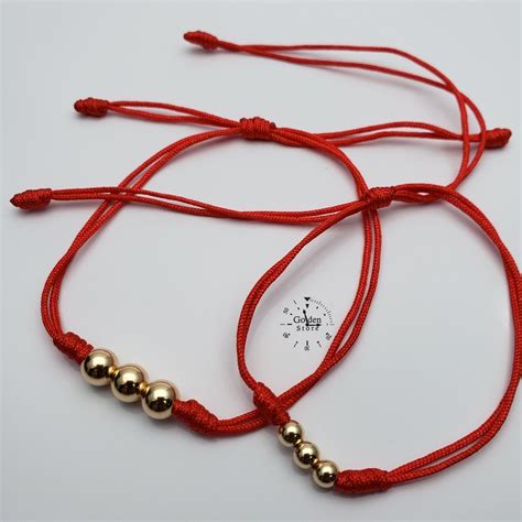 Pulseras En Pareja Hilo Rojo Oro Laminado 18k