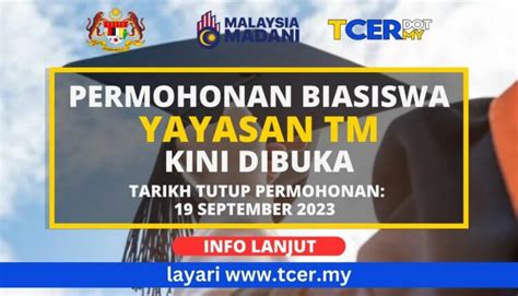 Tawaran Biasiswa Yayasan TM 2023 TCER MY