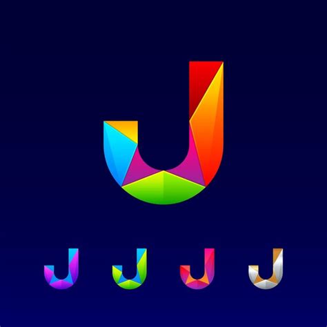 Premium Vector Abstract Letter J Logo Design With 3d Glossy Colorful