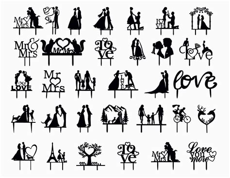 Wedding Cake Topper Svg Cnc Bride And Groom Cake Topper For Etsy In