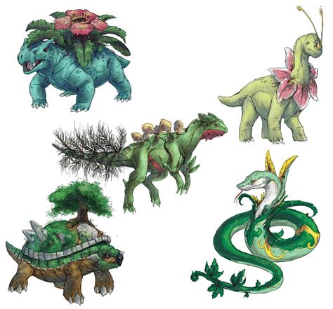 Realistic Pokemon Sketches Grass Final Evolutions By Renecampbellart On Deviantart