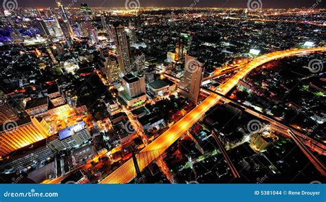 Thailand Bangkok Night City Sky View Stock Photo - Image of buildings ...