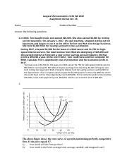 Langara Microeconomics Fall Assignment With Answers Docx