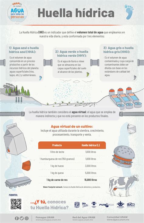 Huella hídrica Infografía Agua org mx