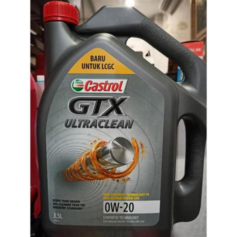 Jual Oli Mesin Mobil Castrol GTX Ultraclean 0W20 0W 20 3 5 L Original