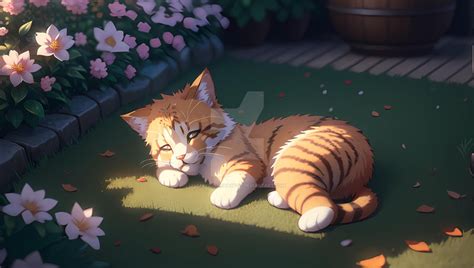 Anime Cat Sleeping by VeesyrsFantasy-AI on DeviantArt