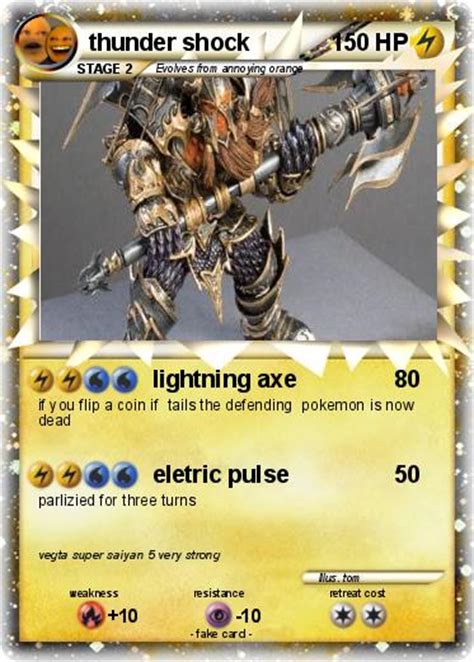 Pok Mon Thunder Shock Lightning Axe My Pokemon Card