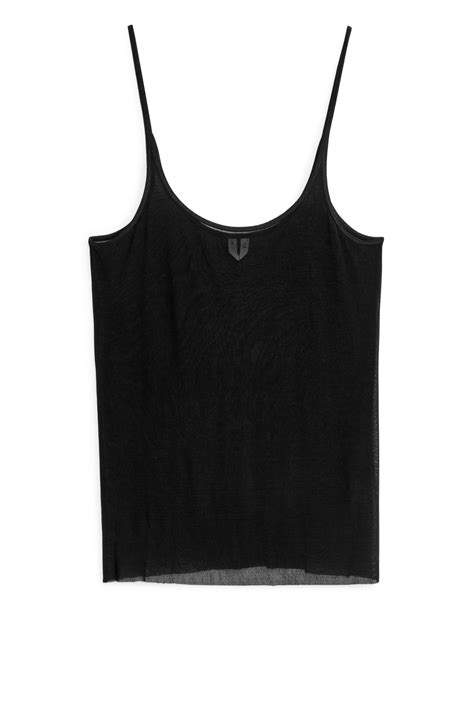 Silk Tank Top Black Ladies Handm Gb