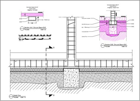 Foundation detail dwg file - Cadbull