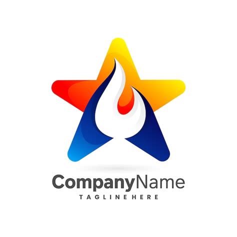 Premium Vector Star And Fire Shapes Logo Design Template