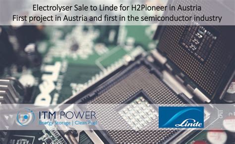 ITM Power announced sale of hydrogen (2MW) electrolyzer to Linde for H2Pioneer project in ...