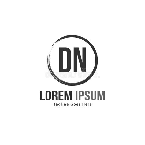 Initial Dn Logo Template With Modern Frame Minimalist Dn Letter Logo