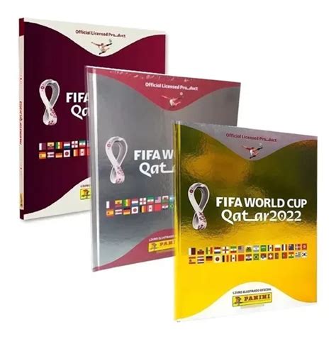 Álbum Kit 3 Álbumes Tapa Dura Plata y Dorado Copa del Mundo 2022 Panini