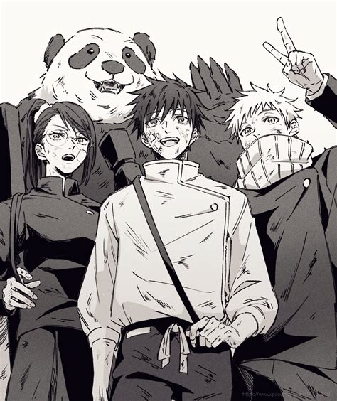 Zenin Maki Okkotsu Yuuta Inumaki Toge And Panda Jujutsu Kaisen