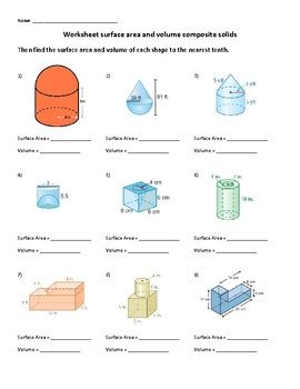 Surface Area Of Composite Figures Worksheet