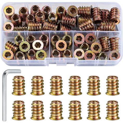 M615mm Threaded Inserts For Wood 50pcs Threaded Inserts Nuts