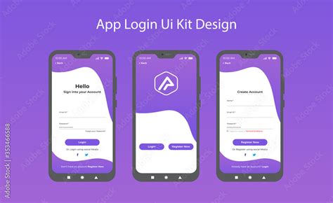 Vetor De Login Screen And Sign In Form Template For Mobile App Or