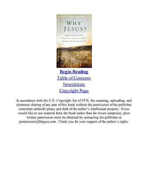 Solution Why Jesus Rediscovering His T Ravi Zacharias Studypool