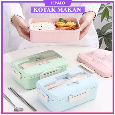 Jual Lunch Box Set Kotak Bekal Makan Jerami Gandum Kotak Makan 1000ml 4